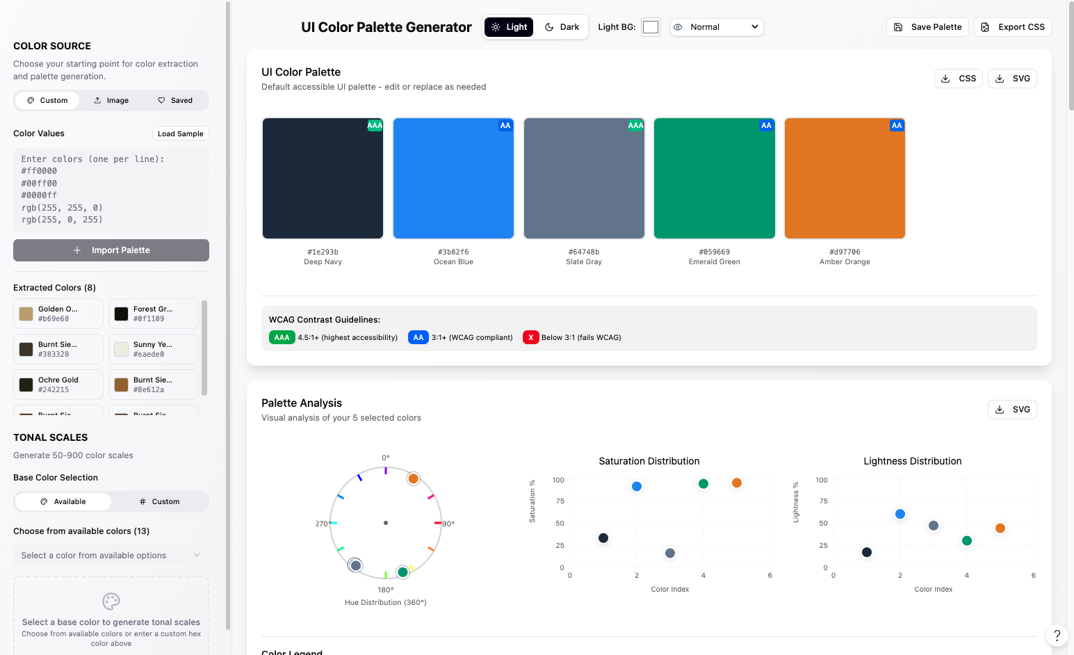 Accessible colour palette